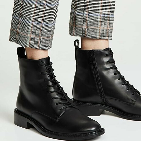 Vince Shoes - Vince Cabria Leather Combat Ankle Boots